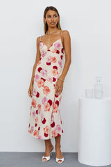 Calm It Down Midi Dress Rose