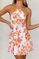 Springtime Flings Halter Mini Dress White