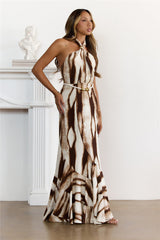 Wild Soul Halter Maxi Dress Brown