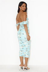 Elevating Fit Mesh Midi Dress Blue