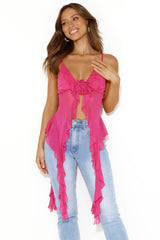 City Escape Mesh Top Pink