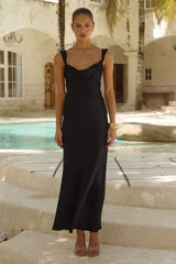 MARGOT COWL MAXI DRESS - BLACK