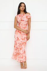 Coastline Chic Off Shoulder Maxi Dress Orange
