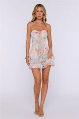 Let’s Get Dressed Strapless Mini Dress Multi