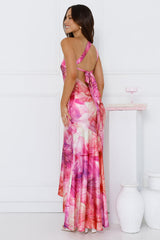 Call Me Pretty One Shoulder Satin Maxi Dress Purple