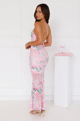 Time With You Mesh Maxi Dress Pink