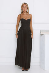 Antique Roses Lace Maxi Dress Black