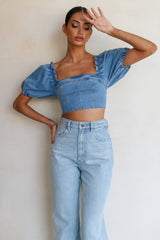Step Back Crop Blue