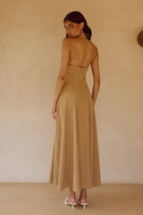 Astrid Halter Midi Dress - Camel