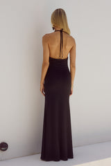 Halston Halter Maxi Dress - Black