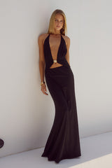 Halston Halter Maxi Dress - Black