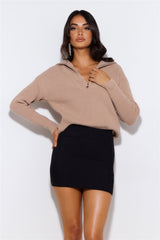 Frosty Days Knit Sweater Beige