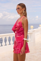 Imali Halter Cowl Mini Dress - Isabel Pink