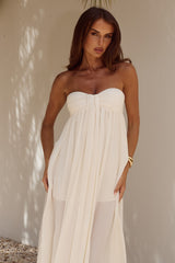 Jaiyah Strapless Maxi Dress - Pearl