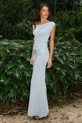 Kamryn Off Shoulder Maxi Dress - Sky Blue