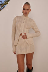 KATARINA KNIT MINI SKIRT - CREAM