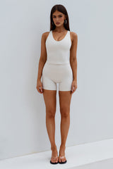 Kimberly Fitted Tank Top - Biscuit