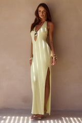 Lilabelle Halter Knit Maxi Dress - Lemon