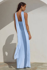 Madeleine Strapless Maxi Dress - Sky Blue