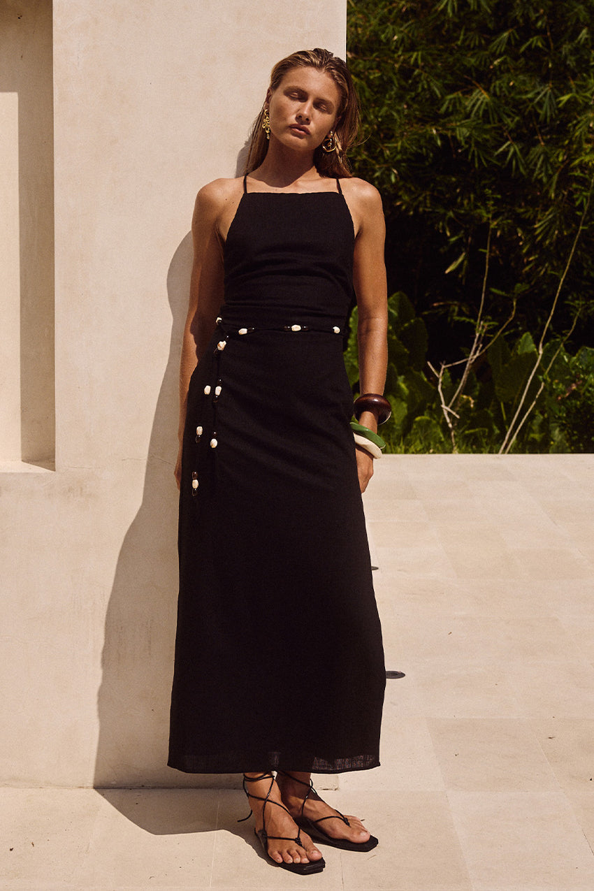 MADELENA MIDI DRESS - BLACK