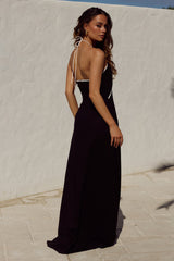 Maia Halter Maxi Dress - Black