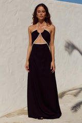 Maia Halter Maxi Dress - Black