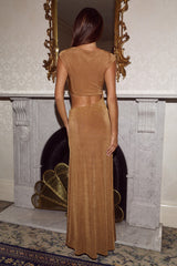 Mayla Boat Neck Maxi Dress - Ginger