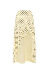 Melody Flounce Midi Skirt - Lemon/Choc Polka