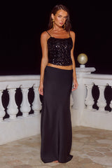 Nessa Sequin Top - Black