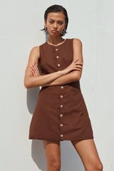 Stella Mini Dress - Chocolate