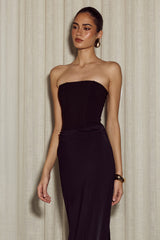 Taleah Strapless Corset Maxi Dress - Black