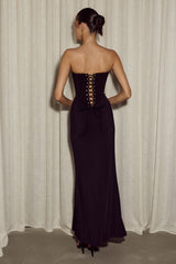 Taleah Strapless Corset Maxi Dress - Black