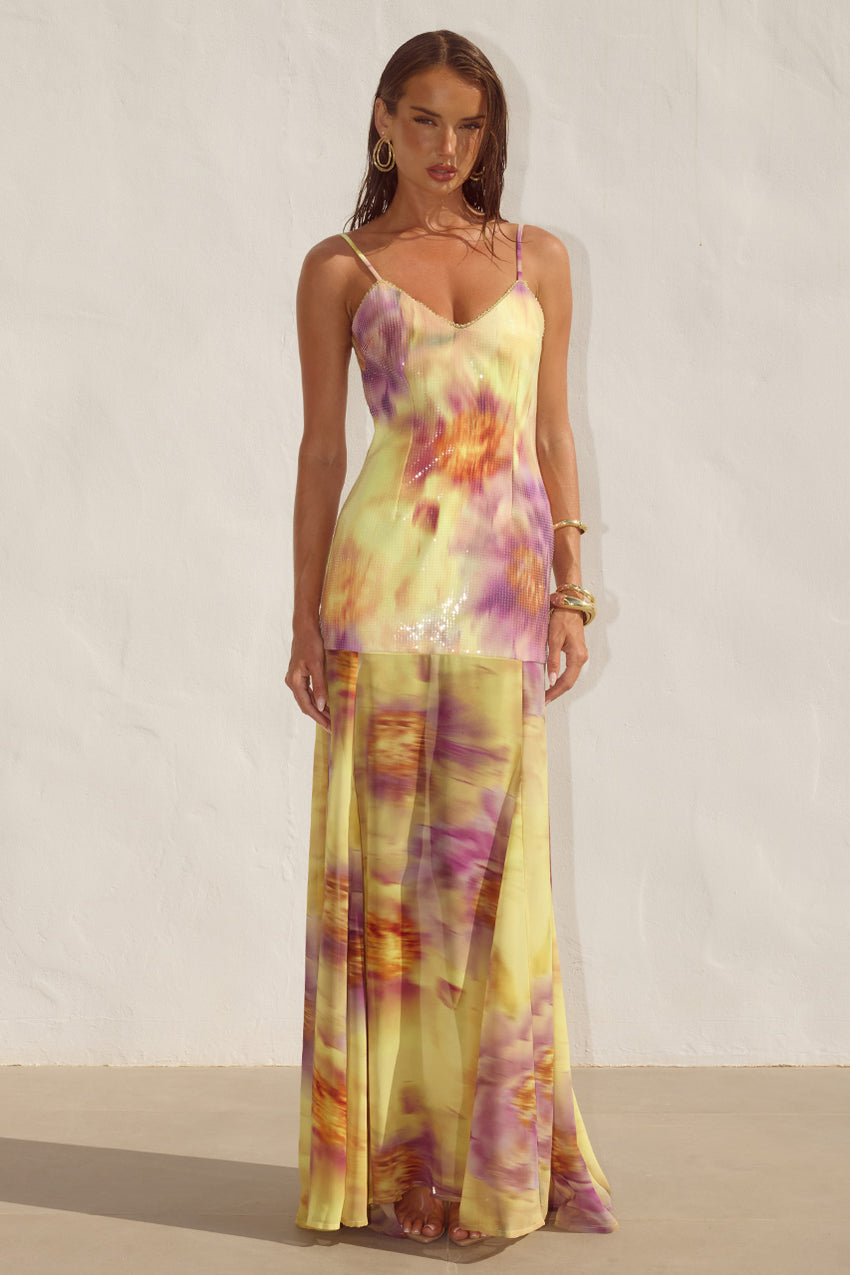 Tulia Low Back Maxi Dress - Suri Yellow