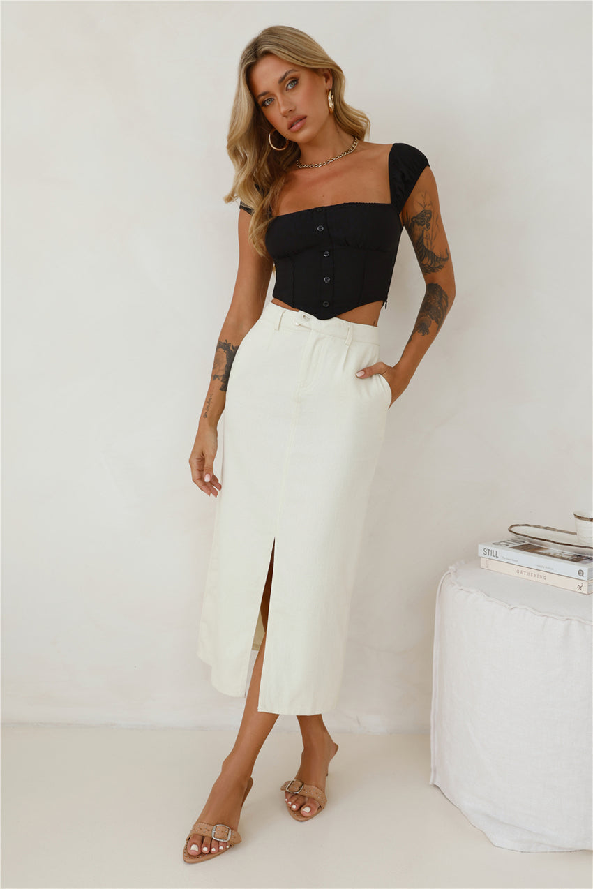 Mango Magic Crop Top Black